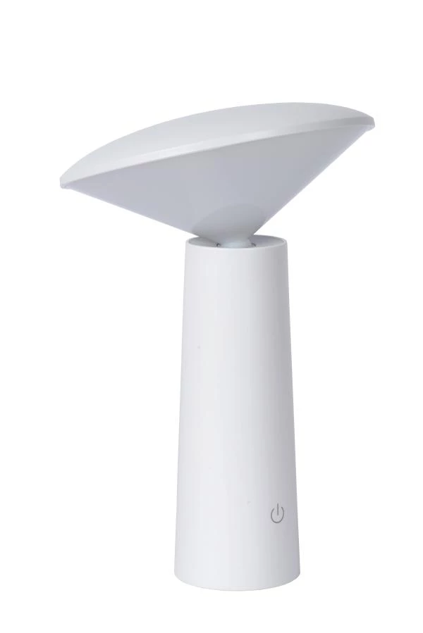 Lucide JIVE - wiederaufladbare Tischlampe Innen/Außen - Akku/Batterie - Ø 13,7 cm - LED Dim. - CCT - 1x3W 2800K/6500K - IP44 - Weiß - ausgeschaltet